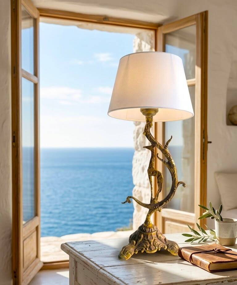 Naturalist Art Nouveau lamp from the early 20th century.