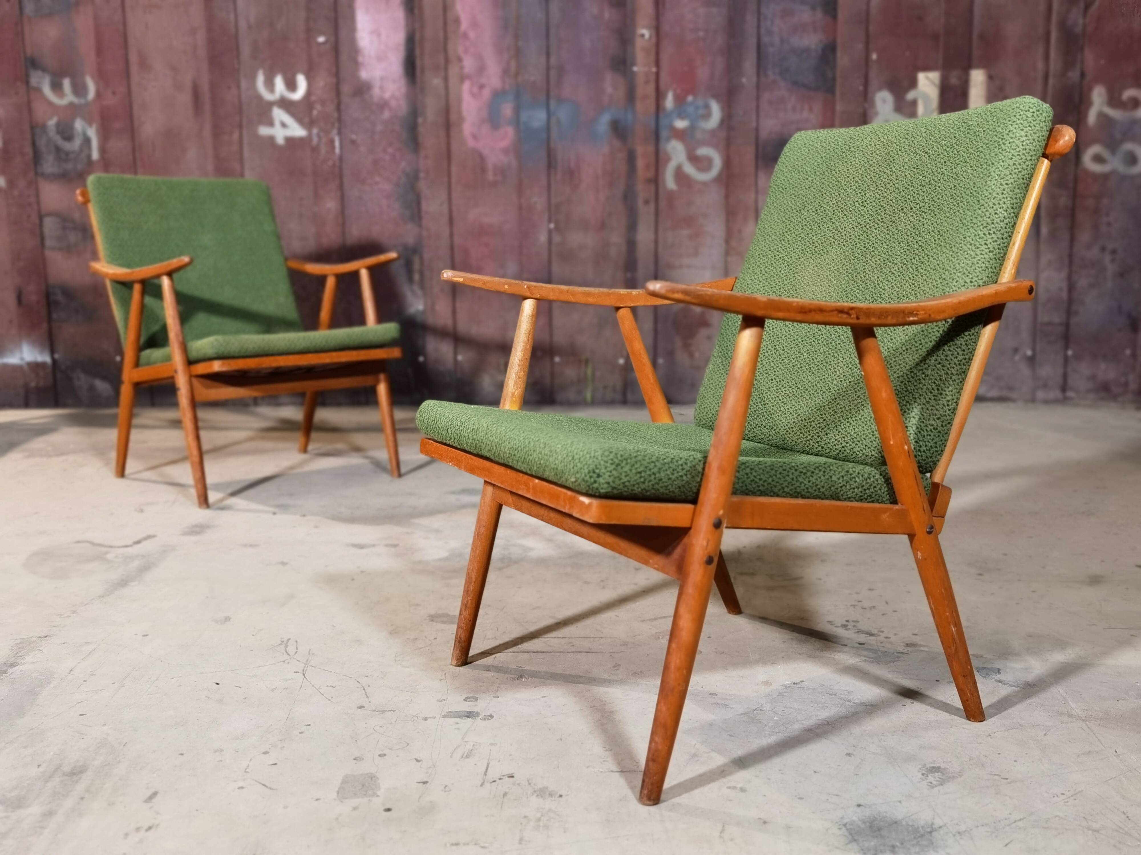 Pair of Thonet Boomerang armchairs