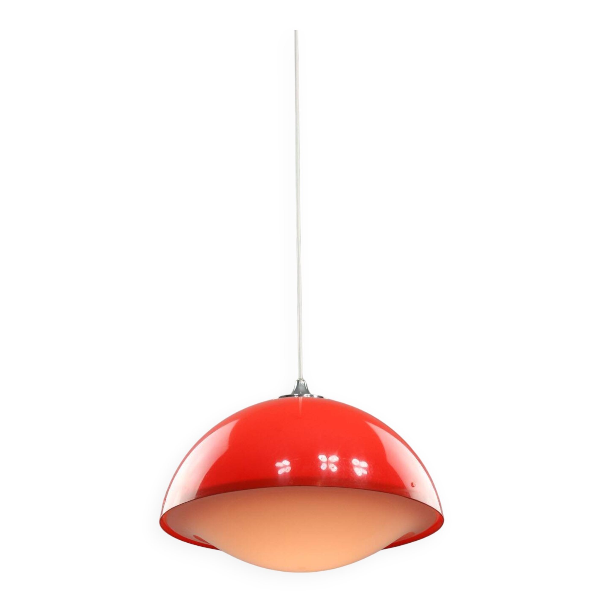 Italian Space Age Pendant in Plexiglass and Chrome, 1970s