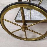 Brass and glass rolling trolley