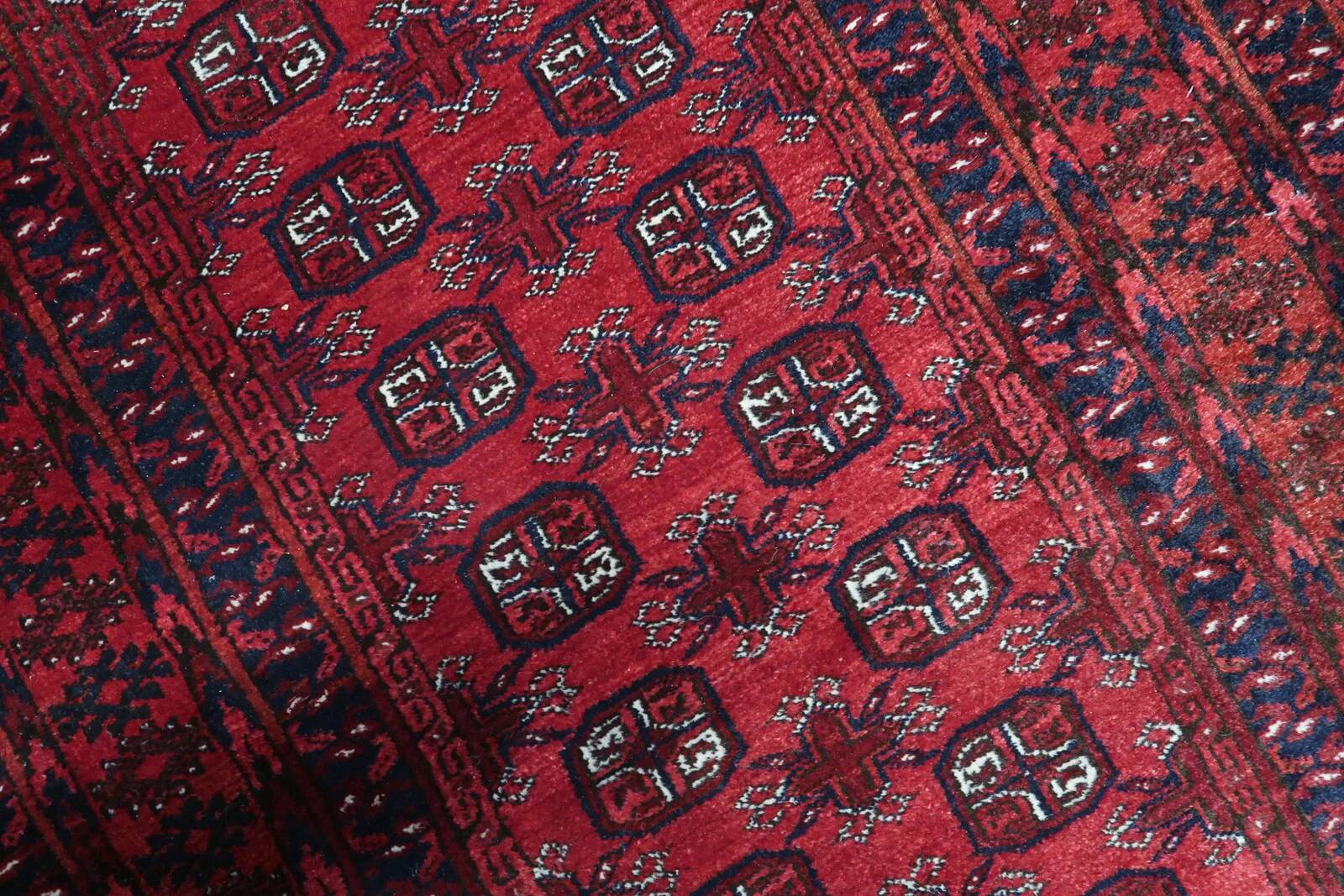 Handmade vintage Afghan Ersari runner 108cm x 282cm, 1960s