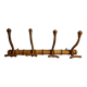 Portemanteau en bois tourné à l'imitation du bambou, 4 patères, 73 cm