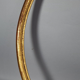 Oval beaded frame nineteenth century wood gilded stucco 69,7x59 foliage 64x54 cm SB