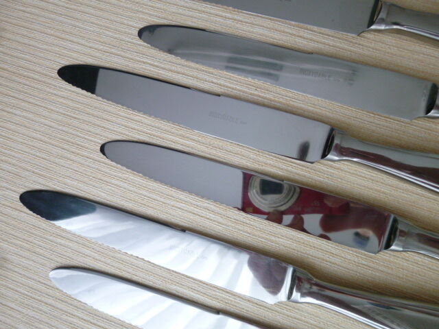 Box of 6 vintage monocoque stainless steel table knives