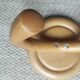 Curved wooden coat hook
