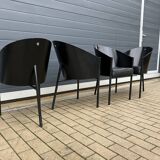 4x Original labeled Black Costes dining chairs by Philippe Starck