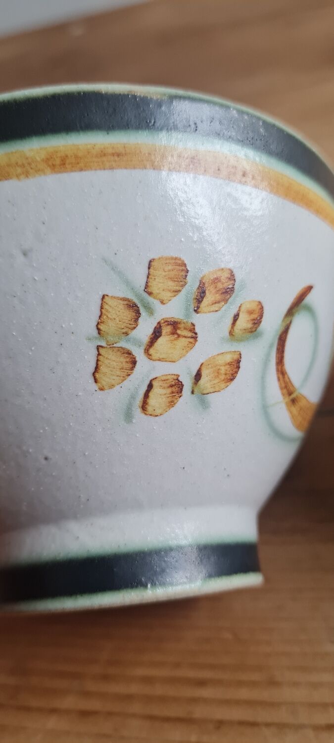 Lot 3 Tasses Vintage Hartstone Glands & Feuilles De Chêne - Poterie Grès USA
