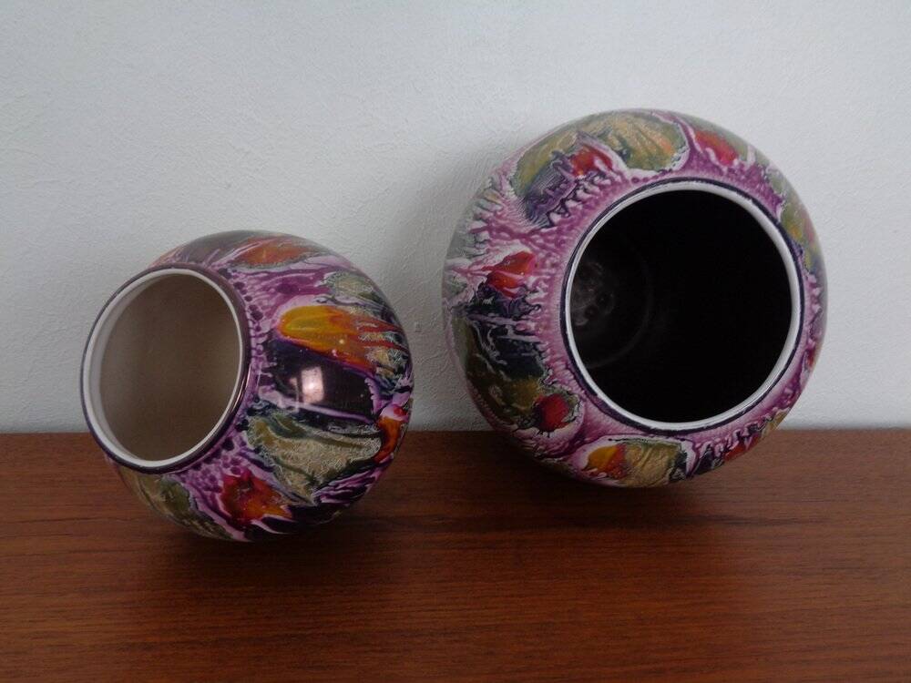 Ceramic vases 508-20 and 504-15 from Scheurich, 1970s, set of 2.