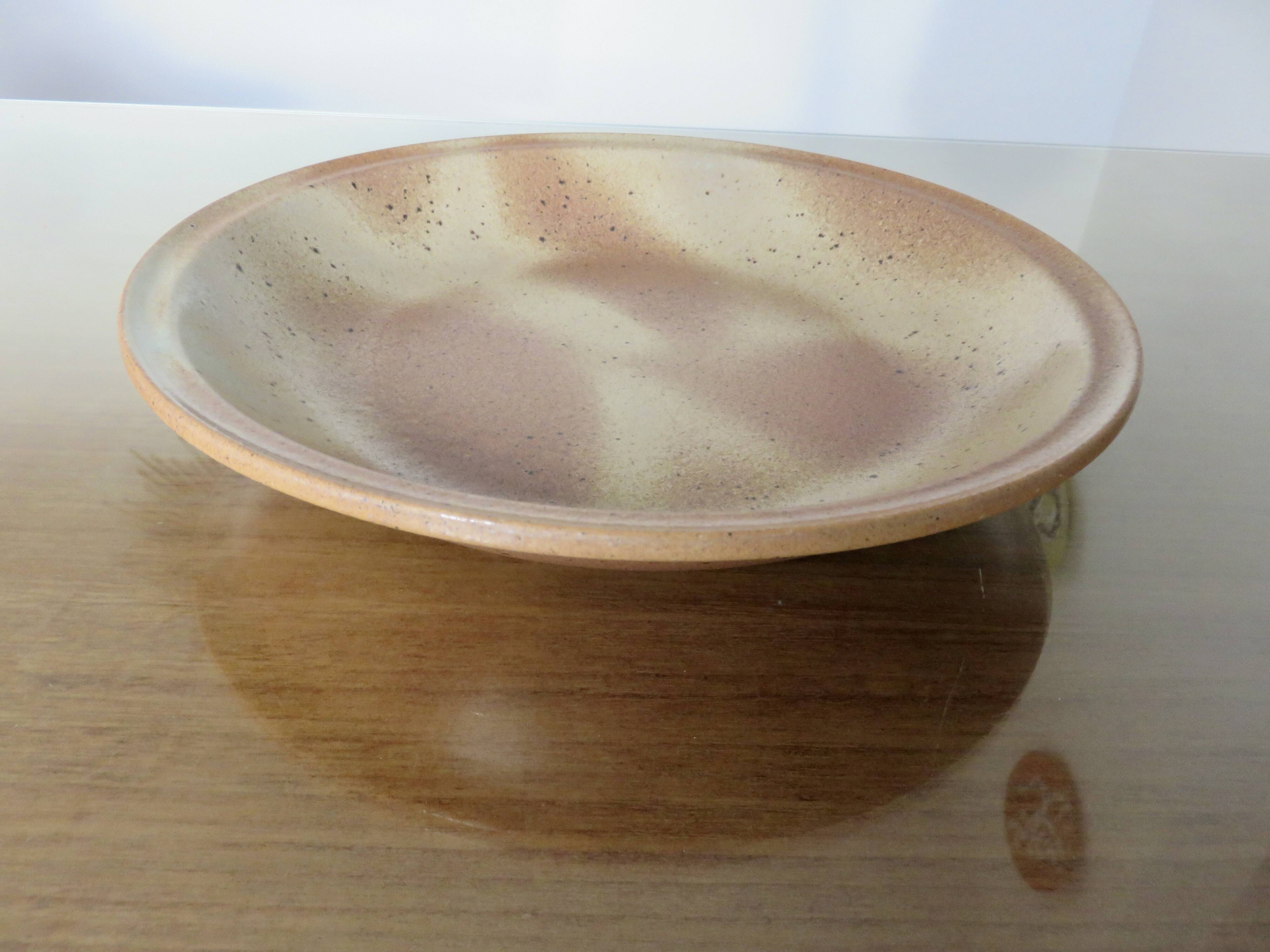 Large earthenware dish, slipware finish, Sarreguemines, France.