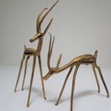 Four vintage brass antelope gazelles