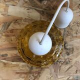 Old suspension ball glass blown orange luminaire 70s vintage