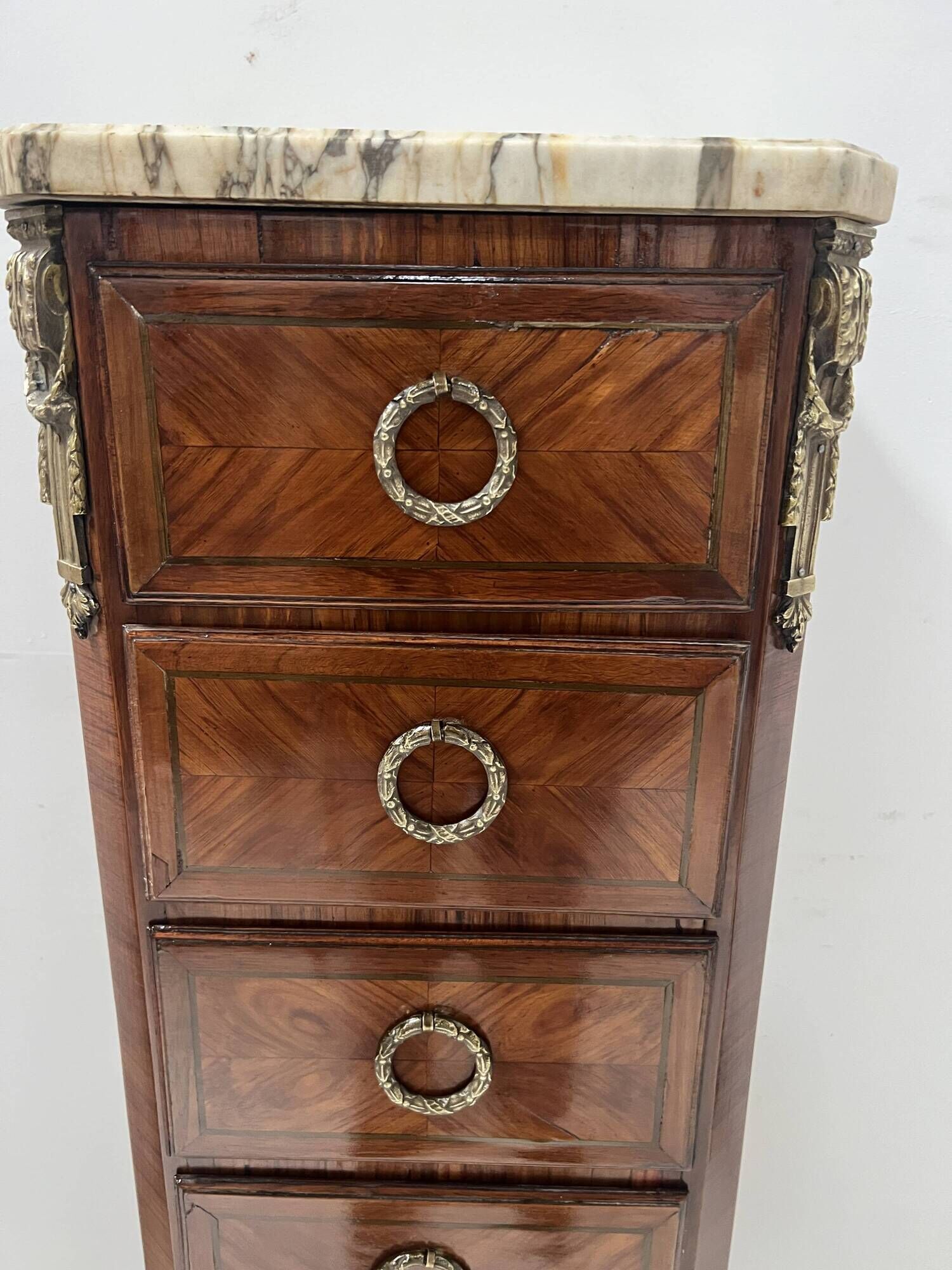 Semainier de style Transition en placage de bois, XXème siècle