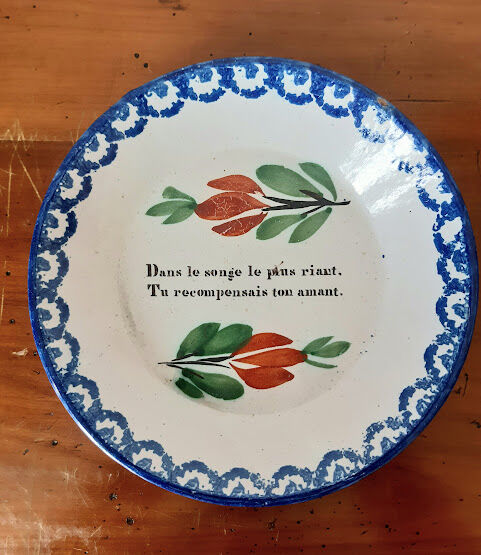 Pair of chatty earthenware plates 19th century