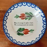 Pair of chatty earthenware plates 19th century