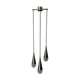 Suspended cascade lamp with 3 glass crystal shades and chrome, 1960s, Germany