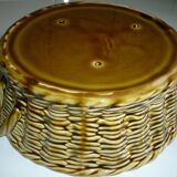 Sarreguemine ceramic cake dish imitating braided basket