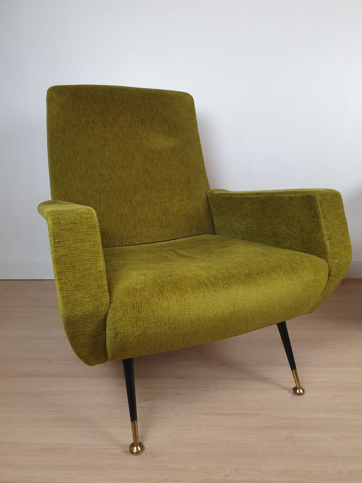 Vintage velvet armchairs 1950 by Gigi Radice Italy