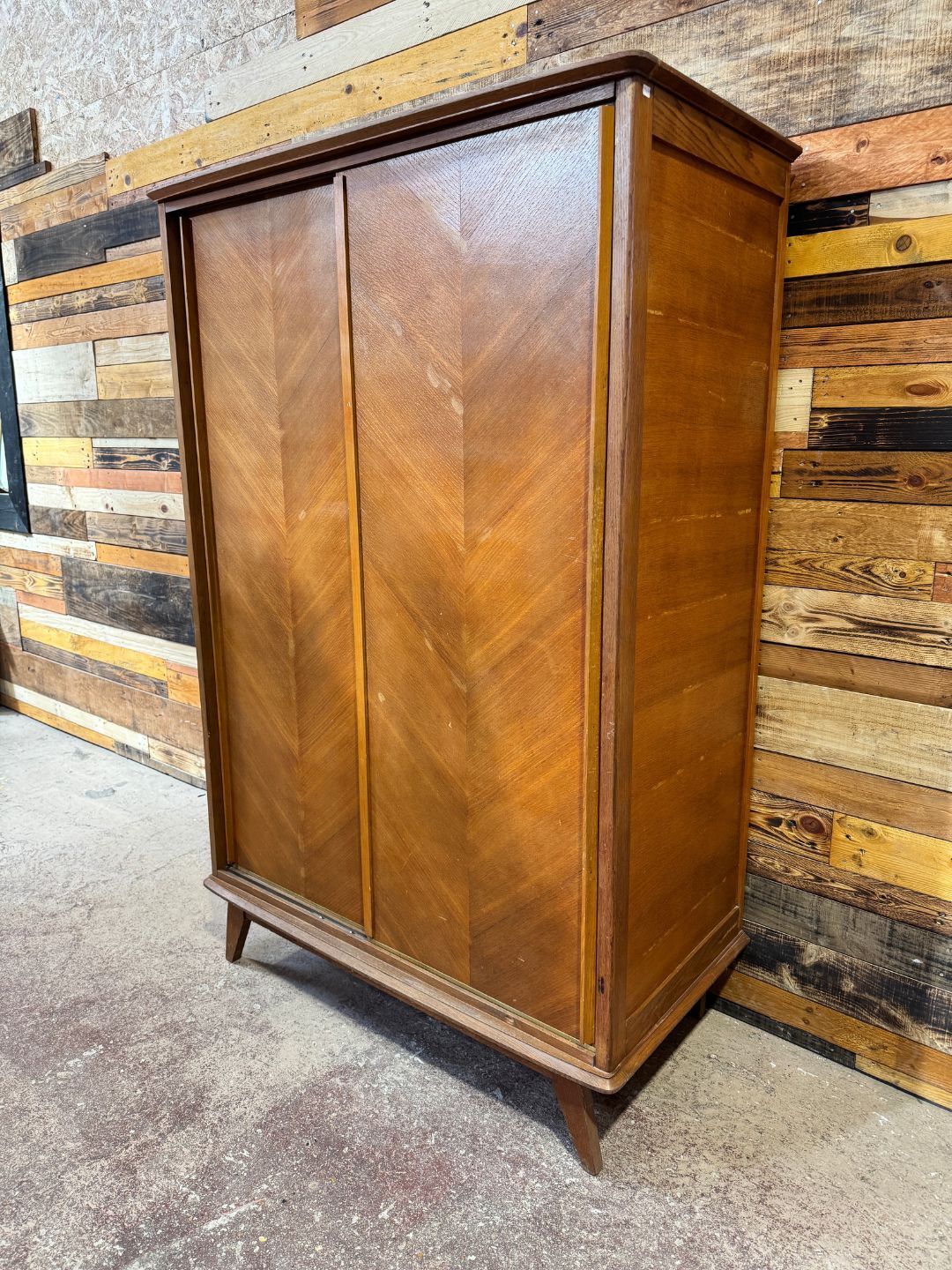 Vintage sliding door wardrobe - 1960s