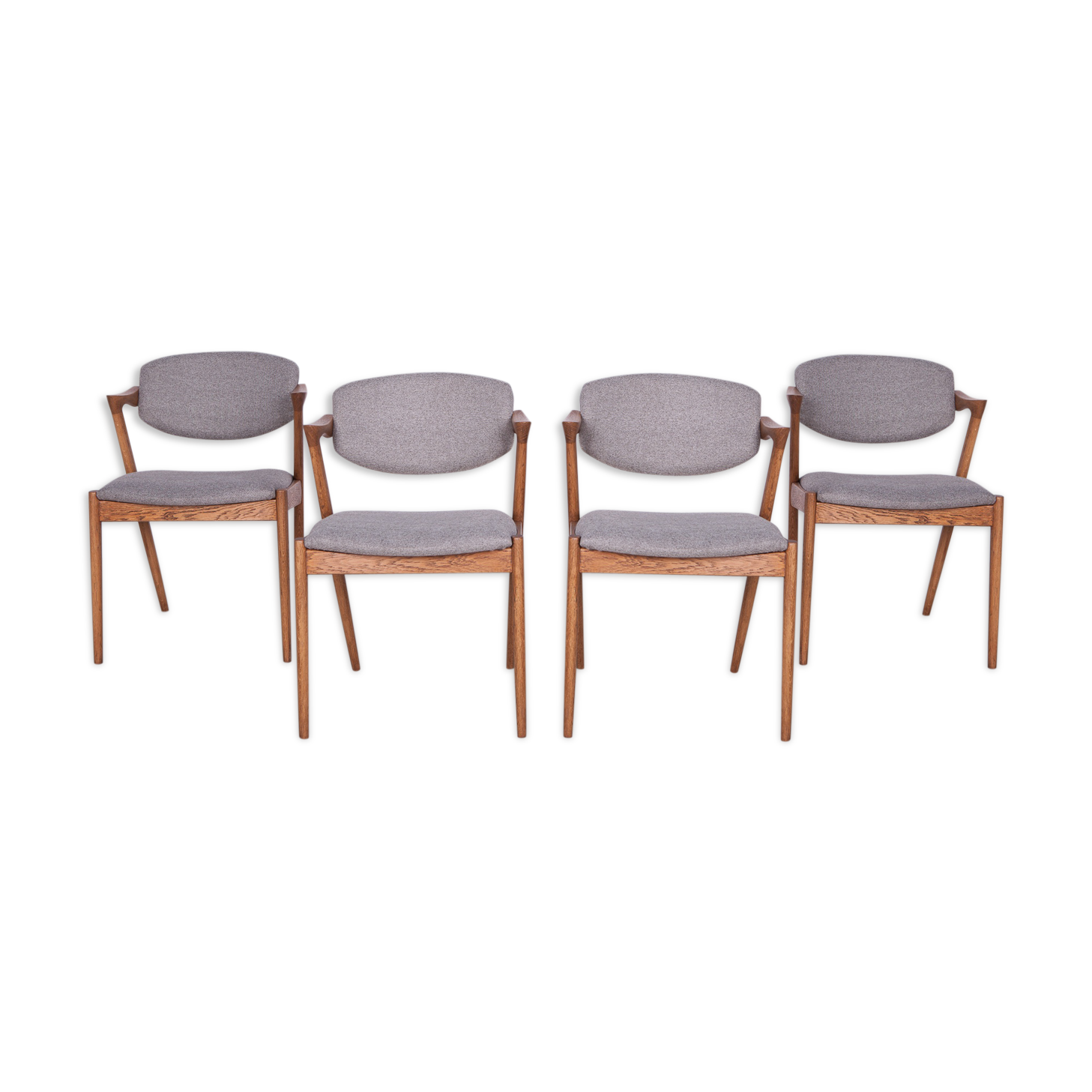 Model 42 oak dining chairs by Kai Kristiansen for Schou Andersen, 1960s, set of 4