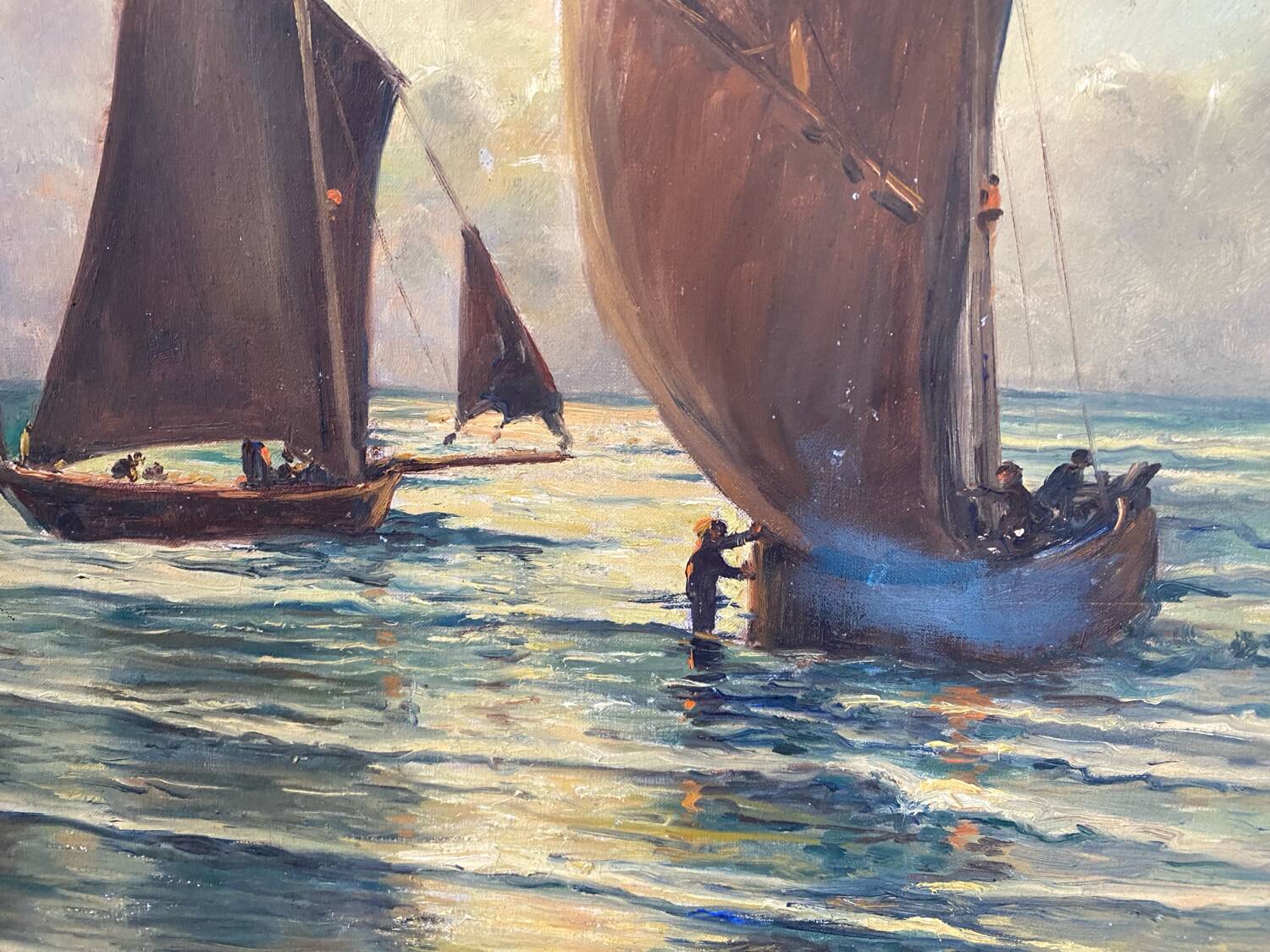 Paysage de voiliers en mer
