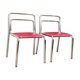 2 chaises en cuir, années 60-70