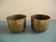 Duo cache-pots miniatures laiton unis France vintage brass flowers pots