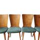 4 chaises vintage style Baumann bois et tissu