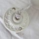 Suspension et son opaline clichy couleur  paille / blanc