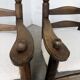 Pair of Dudouyt armchairs from the 1950s, oak.