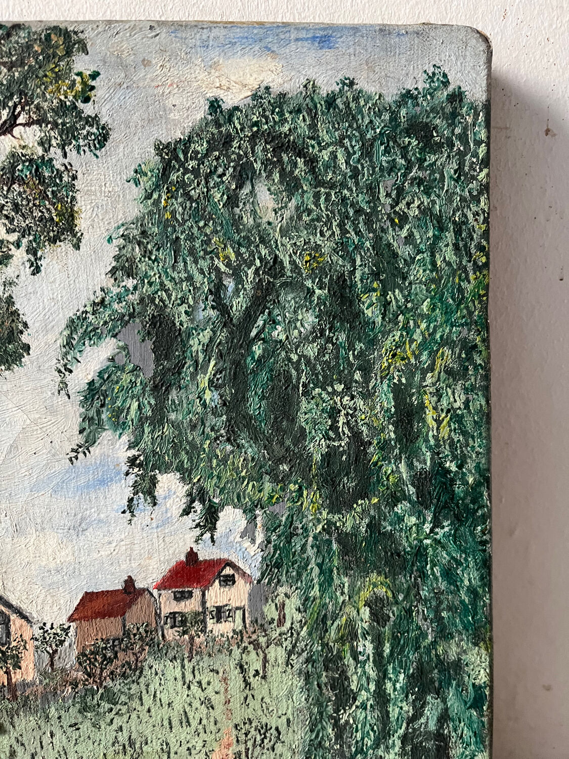 Countryside scene with horses, signed