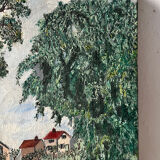 Countryside scene with horses, signed