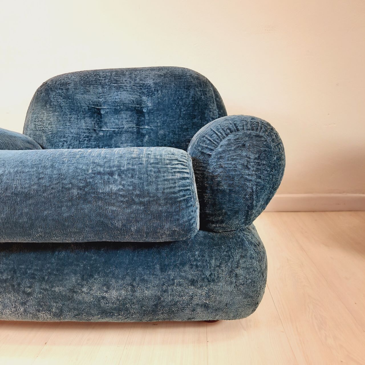 Pair of armchair - vintage - 1960s / 70s - petrol blue color.