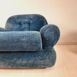 Pair of armchair - vintage - 1960s / 70s - petrol blue color.