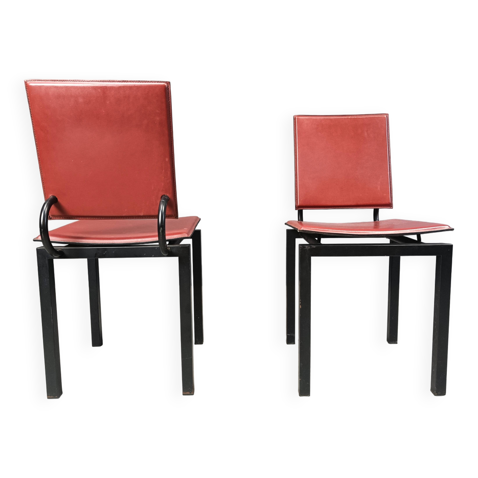 Set of 4 post modern dining chairs, 1980s