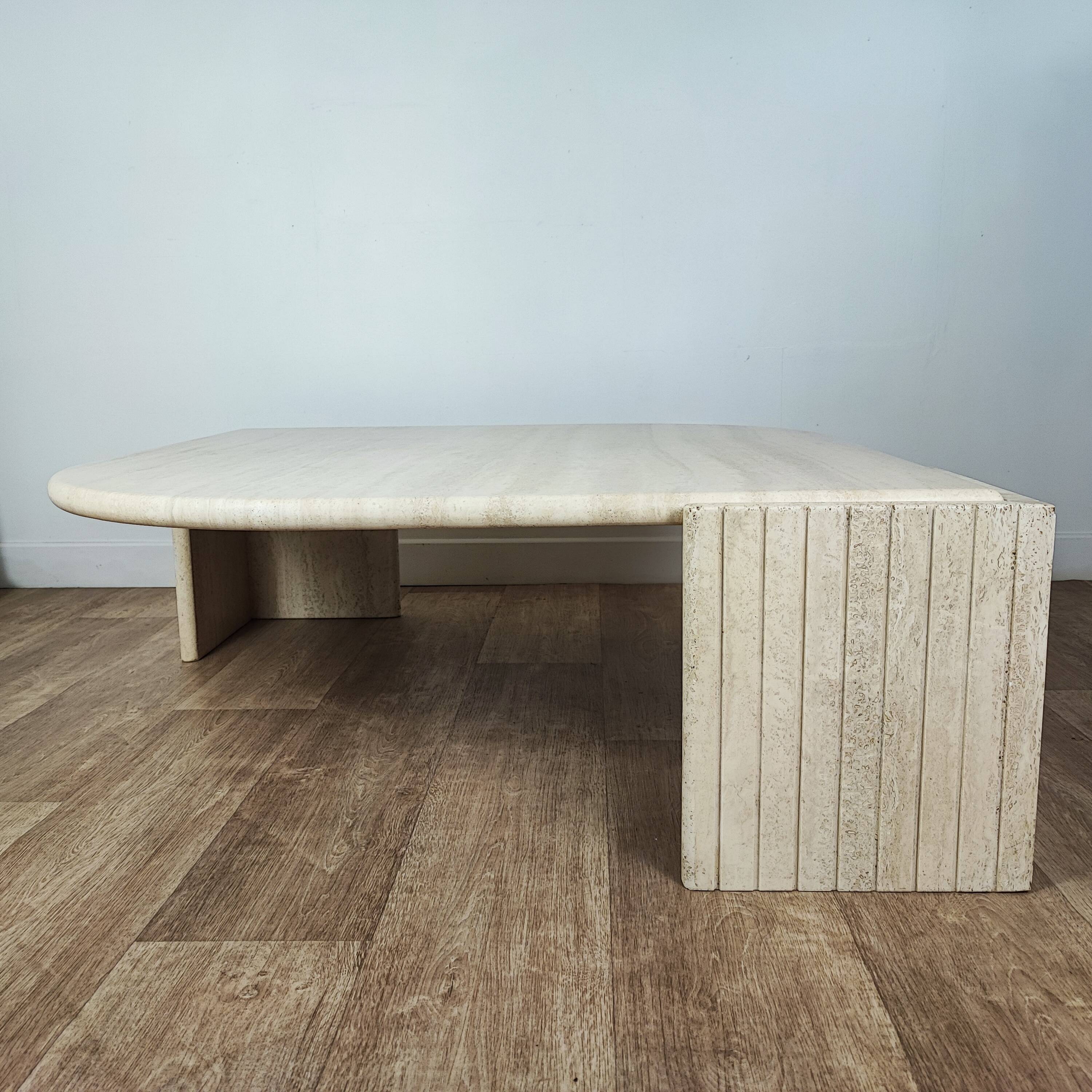 Roche Bobois 70' travertine coffee table