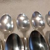 11 silver-plated dessert spoons by Christofle, Cluny pattern, striped