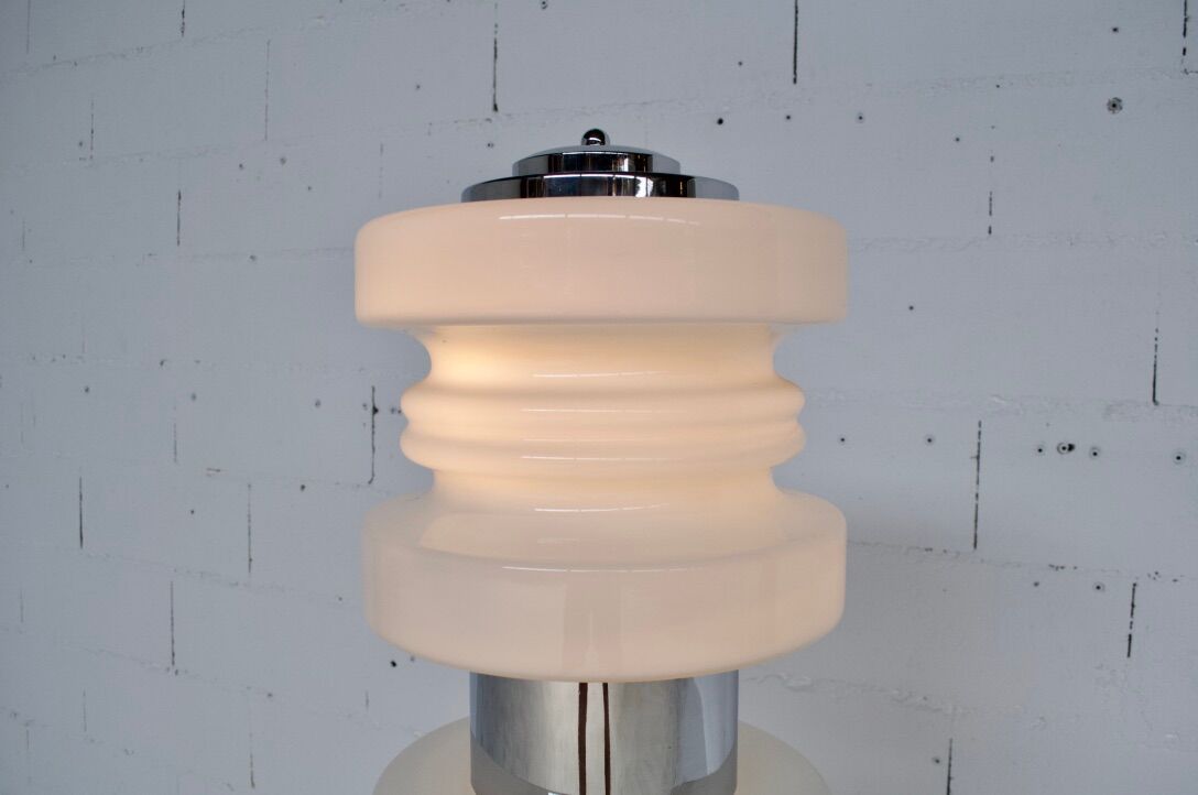 Lampadaire italian years 70' acier and verre