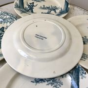 Lot de 5 assiettes plates Terre de Fer modèle "Garde-Champêtre" fin XIXème
