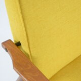 Fauteuil, années 70, couleur jaune