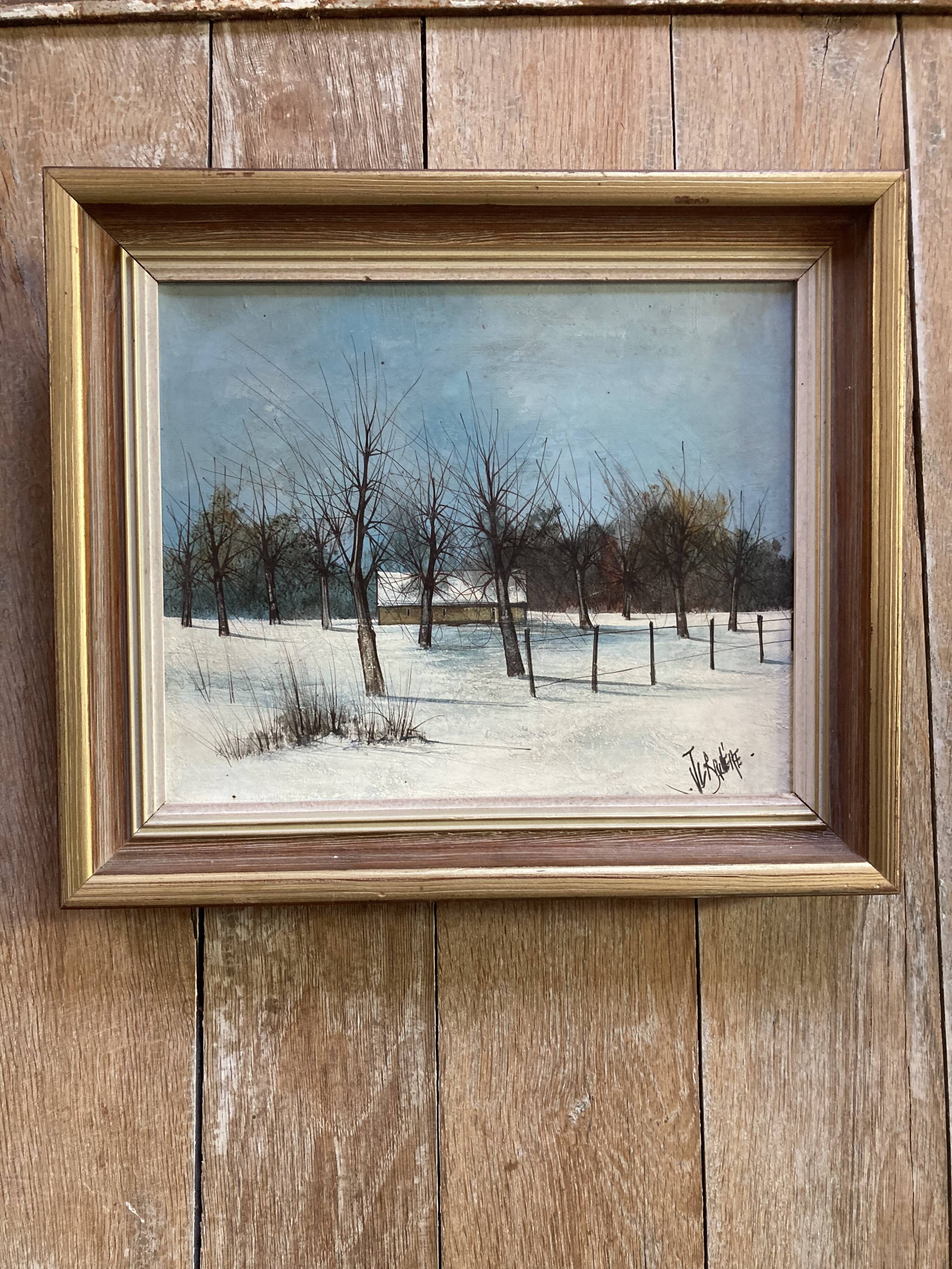 Huile sur toile l'hiver Jean Claude Brulere.