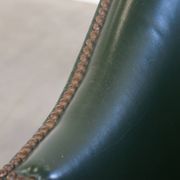 Green Cowhide Leather and Wooden Side/Dining/Desk Chair in English Style