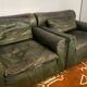 Chaises Knoll en cuir vert