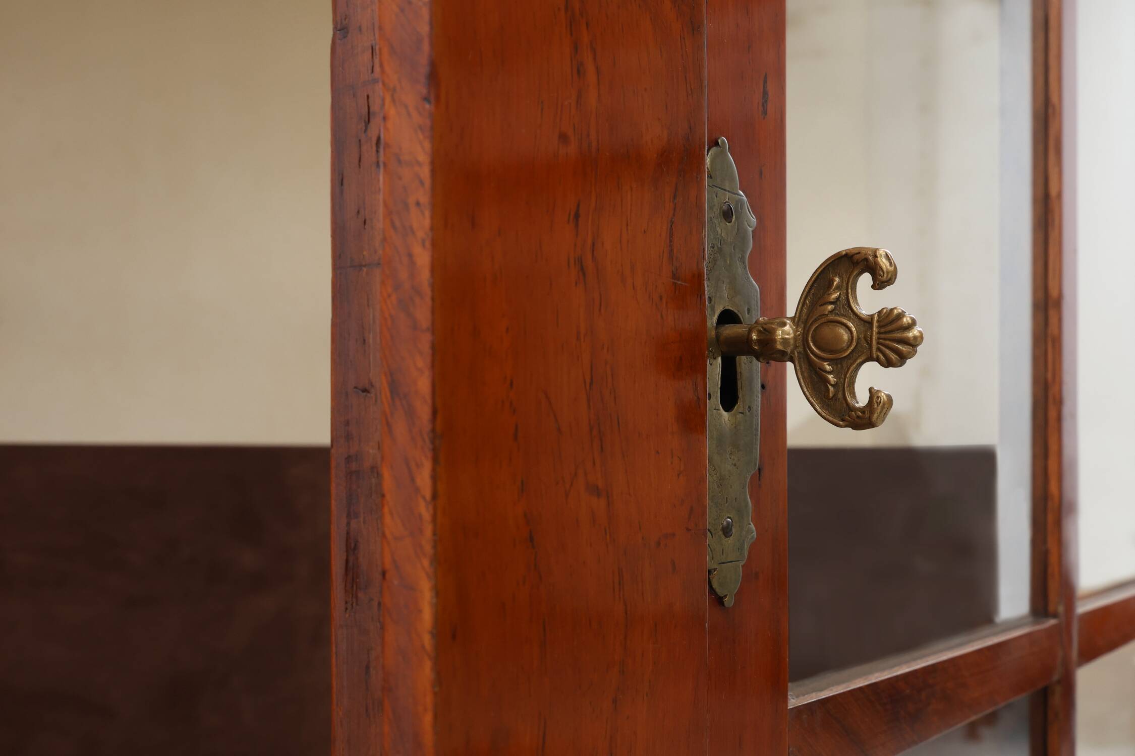 Antique William IV Style Walnut Display Cabinet, UK, 18th Century