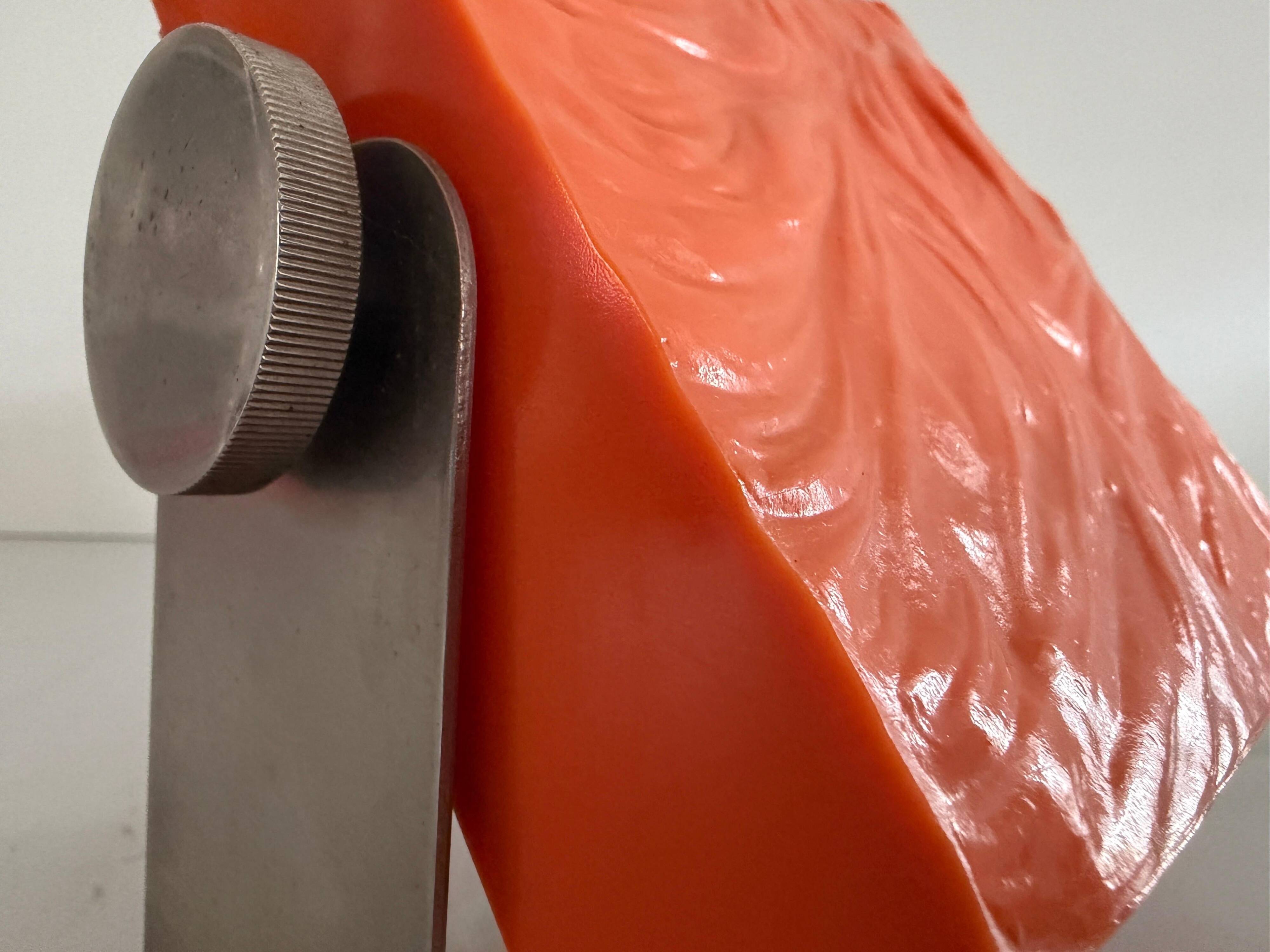 Orange Pop Art ambient night lamp in plexiglass by Uwe Mersch Design, 1970s, Germany.