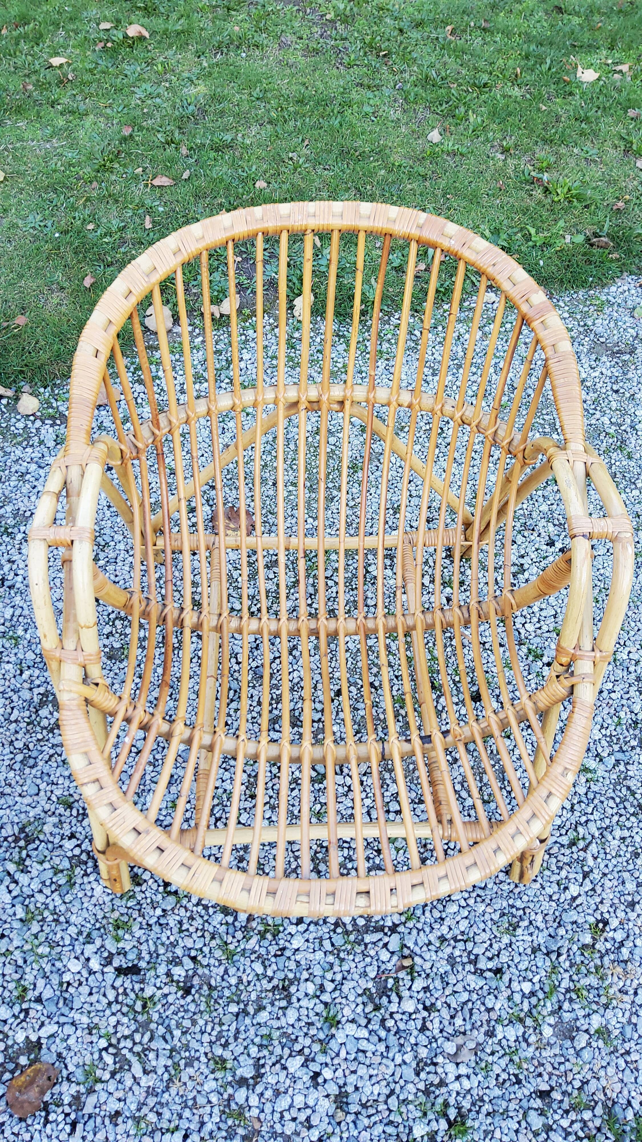 Pair of rattan chairs from the 50s