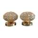 Set of two vintage amber glass wall lights