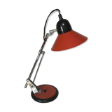 Table lamp Aluminor adjustable red metal chrome vintage