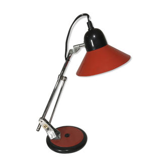 Table lamp Aluminor adjustable red metal chrome vintage
