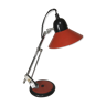 Lampe de table Aluminor orientable métal rouge chrome vintage