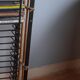 Column shelf range 24 CD metal and bamboo, 80s